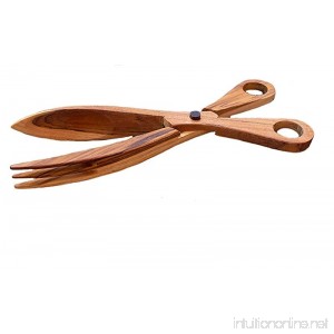 Salad Scissor Tongs Teak Wood Wooden Serving Tongs Spoon & Fork Kitchen Utensils Products From Thailand - B01MS5CGKS